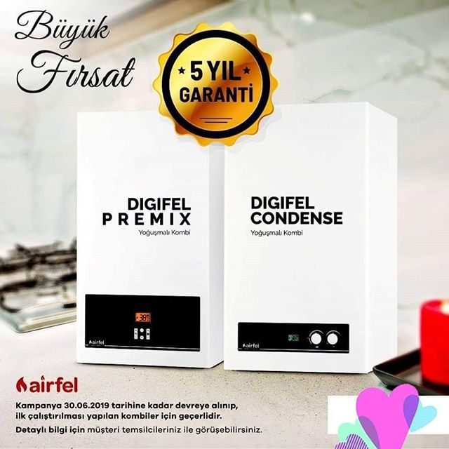 airfel yoğuşmalı kombi 5 yıl garanti