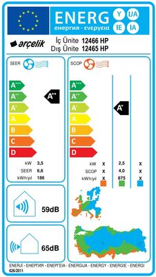 Arçelik 12465 Hp Ultra Hijyen Silver 12000 Btu A++ İnverter Klima