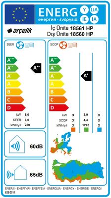 Arçelik 18560 Hp Ultra Hijyen Black 18.000 Btu A++ İnverter Klima