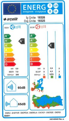 Arçelik (MontajDahil) 18325 Ekolojik 18000 Btu A++ İnverter Klima