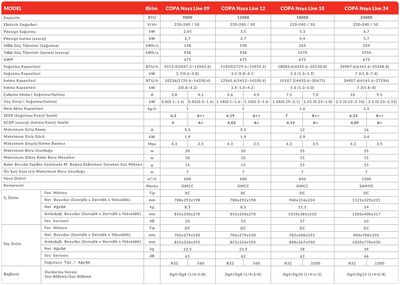 Copa (Montaj Dahil) Naya Line R32 12000 Btu A++ Dc İnverter Klima