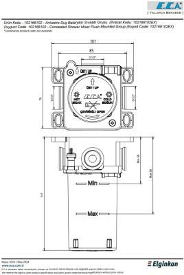 Eca Altın Görünüm Ankastre Duş Batarya Sıva Altı Grup 102166102A1