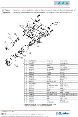 Eca Altın Görünümlü Ankastre Lavabo Batarya Sıva Altı 102166601A1