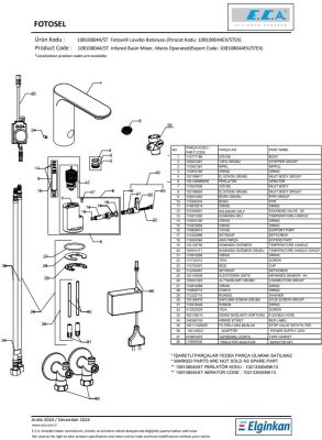 Eca Compact Krom Fotoselli Lavabo Bataryası Elektrikli 108108044