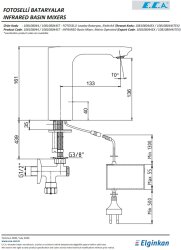Eca Compact Krom Fotoselli Lavabo Bataryası Elektrikli 108108044 - Thumbnail