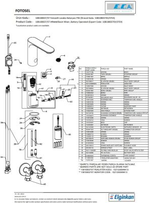 Eca Compact Krom Fotoselli Lavabo Bataryası Pilli 108108037