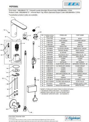 Eca Compact Krom Fotoselli Lavabo Musluğu Elektrikli 108108043