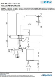 Eca Compact Krom Fotoselli Lavabo Musluğu Elektrikli 108108043 - Thumbnail