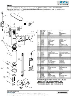 Eca Compact Krom Fotoselli Orta Boy Lav Bataryası Pilli 108108040