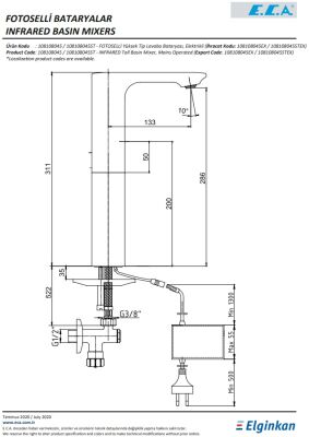 Eca Compact Krom Fotoselli Yüksek Tip Lav. Bat Elektrik 108108045