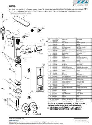 Eca Compact Krom Fotoselli Yüksek Tip Lavabo Bat. Pilli 108108036