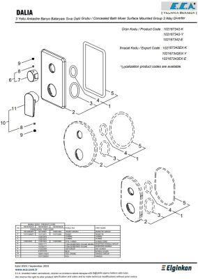 Eca Dalia Krom Ankastre Banyo/Duş 3 Yollu Sıva Üstü 102167342-K