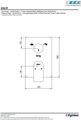 Eca Dalia Krom Ankastre Banyo/Duş 3 Yollu Sıva Üstü 102167342-K