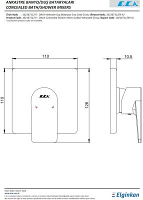 Eca Dalia Krom Ankastre Duş Bataryası Sıva Üstü Grubu 102167112-K