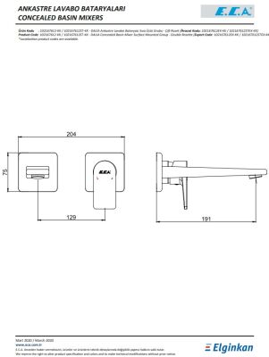 Eca Dalia Krom Ankastre Lav Bat Sıva Üstü Çift Rozet 102167612-KK