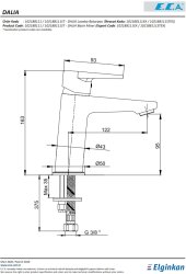Eca Dalia Krom Kireç Kırıcı Su Tasarruflu Sabit Lavabo Bataryası - Thumbnail