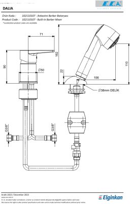 Eca Dalia Krom Kireç Kırıcılı Ankastre Berber Bataryası 102110107