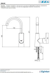Eca Dalia Krom Kireç Kırıcılı Su Tasarruflu Kuğu Lavabo Bataryası - Thumbnail