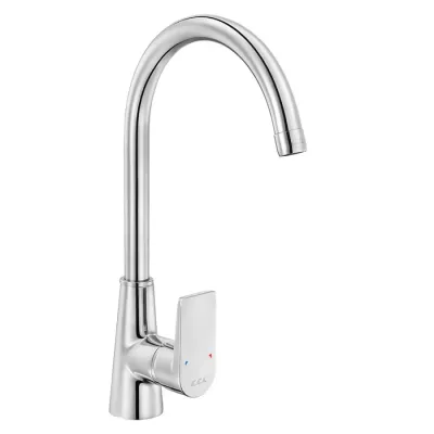 Eca Dalia Krom Renk Kireç Kırıcılı Su Tasarruflu Eviye Bataryası