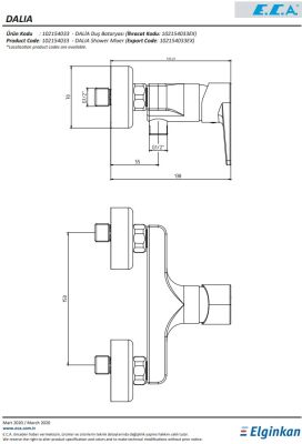 Eca Dalia Krom Renkli G 1/2” Duş Bataryası 102154033 Duş Seti Yok