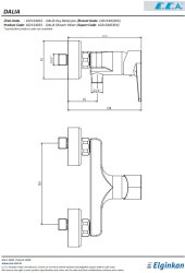 Eca Dalia Krom Renkli G 1/2” Duş Bataryası 102154033 Duş Seti Yok - 2