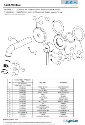 Eca Dalia Minimal Krom Ank Lav Bat Sıva Ü Çift Rozet 102167625-YY