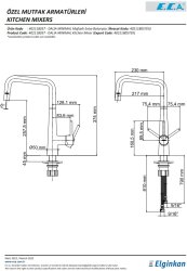 Eca Dalia Minimal Krom Mafsallı El Duş Tasarruflu Eviye Bataryası - Thumbnail