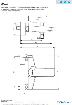 Eca Dalia Serisi Krom Renkli 102102488 Ürün Kodlu Banyo Bataryası