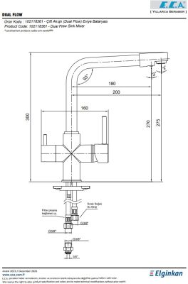Eca Dual Flow Krom Arıtmalı Tasarruflu Eviye Bataryası 102118361