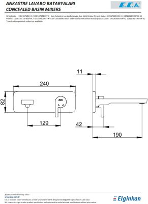 Eca İcon Krom Ank. Lavabo Batarya Sıva Üst Tek Rozet 102167601H-K