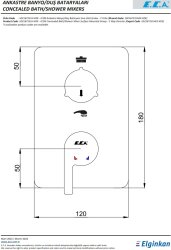 Eca İcon Krom Ankastre Banyo/Duş 2 Yollu Sıva Üstü 102167231H-KDE - Thumbnail