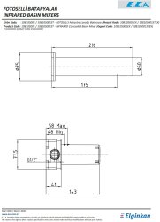 Eca Krom Fotoselli Ankastre Lavabo Batarya Pili 108105001 Çift Su - Thumbnail