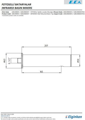 Eca Krom Fotoselli Aplike Lavabo Musluğu Pilli 108109004 Çift Su