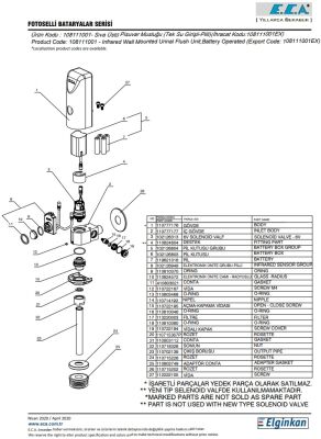Eca Krom Fotoselli Aplike Pisuvar Musluğu Pilli 108111001 Tek Su