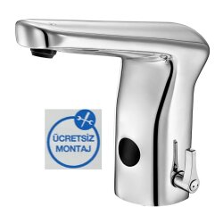 E.C.A - Eca Krom Fotoselli Lavabo Batarya Pilli 108108017 Çift Su Girişli