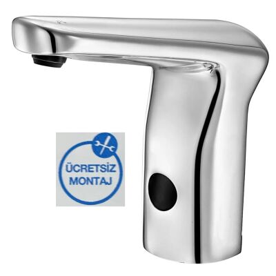 Eca Krom Fotoselli Lavabo Musluğu Pilli 108108047 Tek Su Girişli