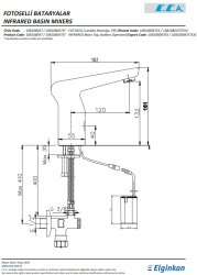 Eca Krom Fotoselli Lavabo Musluğu Pilli 108108047 Tek Su Girişli - Thumbnail