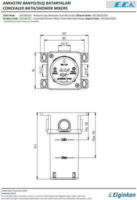 Eca Krom Renk Ankastre Duş Bataryası Sıva Altı Grubu 102166102