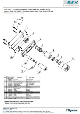 Eca Krom Renk Ankastre Lavabo Bataryası Sıva Altı Grubu 102166601