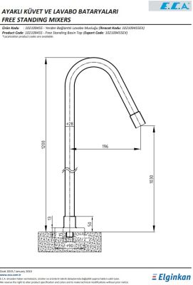 Eca Krom Renk Kireç Kırıcılı Yüksek Tip Lavabo Musluğu 102109455