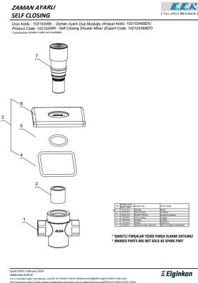 Eca Krom Zaman Ayarlı Ankastre Duş Musluğu 102102495 Tek Su Giriş