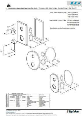 Eca Lia Krom Ankastre Banyo/Duş 2 Yollu Sıva Üstü 102167250-YDE