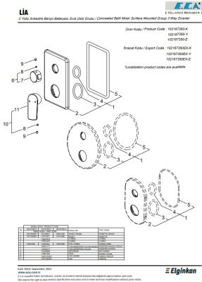 Eca Lia Krom Ankastre Banyo/Duş Bat 3 Yollu Sıva Üstü 102167350-Y