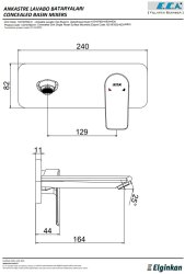Eca Lia Krom Ankastre Lavabo Bat. Sıva Üstü Tek Rozet 102167620-K - Thumbnail