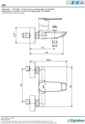 Eca Lia Krom Kireç Kırıcılı 102102888 Ürün Kodlu Banyo Bataryası