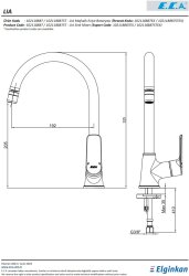Eca Lia Krom Kireç Kırıcılı Mafsallı Tasarruflu Eviye Bataryası - Thumbnail