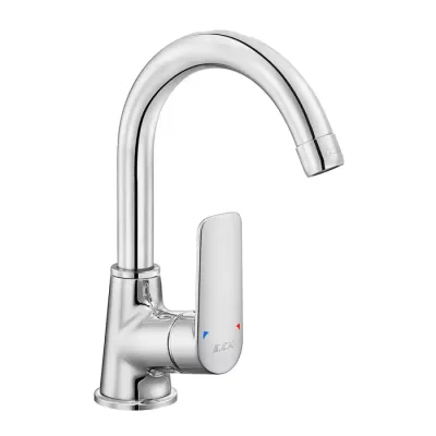 Eca Lia Krom Kireç Kırıcılı Tasarruflu Kuğu Boru Lavabo Bataryası