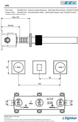 Eca Life Altın Görünüm Ank Lav Bat Sıva Üstü Üç Rozet 102106777A1
