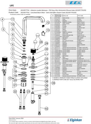 Eca Life Altın Görünümlü Ank Lav Bat Tez. Ü. Üç Rozet 102105777A1