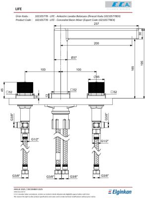 Eca Life Altın Görünümlü Ank Lav Bat Tez. Ü. Üç Rozet 102105778A1